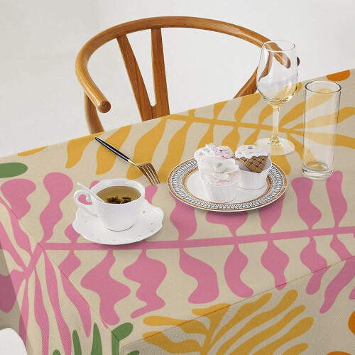 Τραπεζομάντιλο Boho Leaf από βαμβάκι 55x55 ίντσες 1