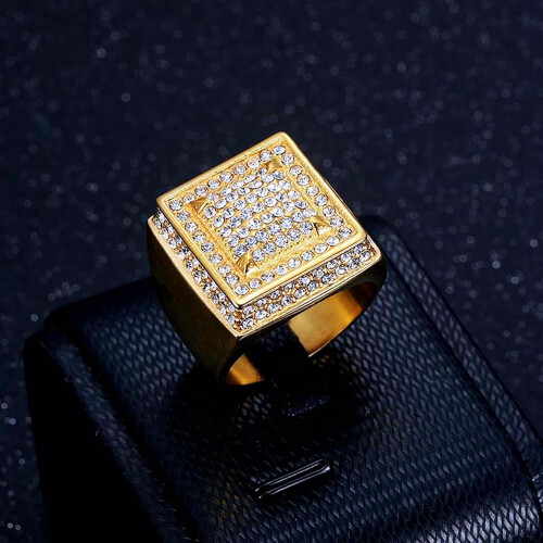 Men's Wedding Ring Smooth Double-Layer Hip Hop Ring 1 Piece 2