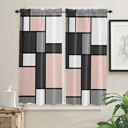 Abstract Geometric Blush Pink Curtains 2-Pack 2