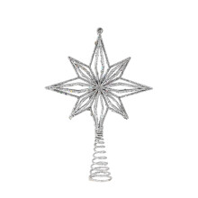 DAMAI Octagonal Christmas Tree Topper 8.6 inch Silver