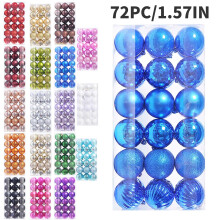Christmas Balls Ornaments Royal Blue 72 pcs 1.57 inch