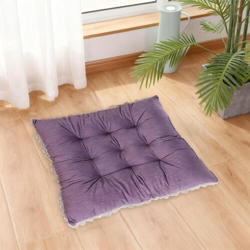 Lila manchesterdyna med spets 40x40cm 2