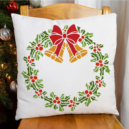 Christmas Wreath Stencil Plastic 11.8 Inch 2