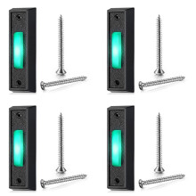 4PCS Wired Doorbell Button with LED Light, Replacement of Doorbell Ring Button, Wall Mounted Door Opener