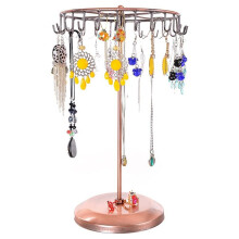 13.3 Inch Black Metal Rotating Jewelry Stand Organizer for Necklaces and Bracelets B