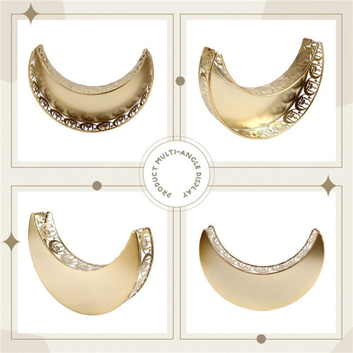 Bandejas de Serviço Ramadan Metal Lua Estrela Forma Eid Mubarak Islam Bandeja de Serviço de Comida Muçulmana