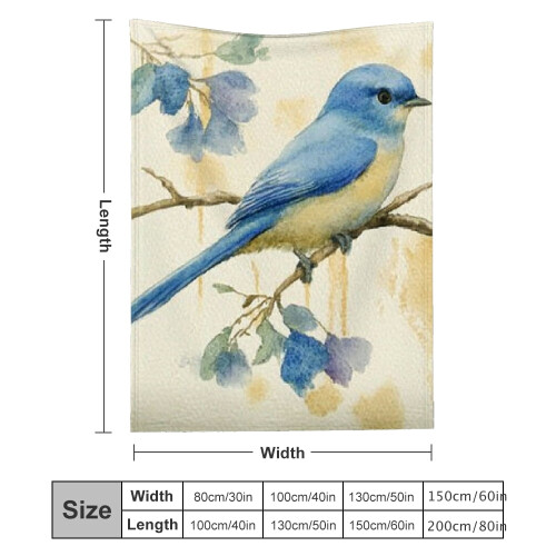 Blue Bird Flannel Blanket 40x50in Soft Warm Durable 2