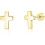 Stud Earrings Hypoallergenic Minimalist Flatback Cross Bolt 1