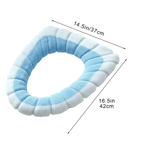 Ensemble de housse de siège de toilette tricotée, chaude, épaisse et extensible 2