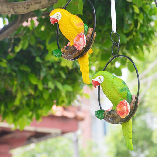 Weatherproof Resin Parakeet Tree Ornament 1 piece 2