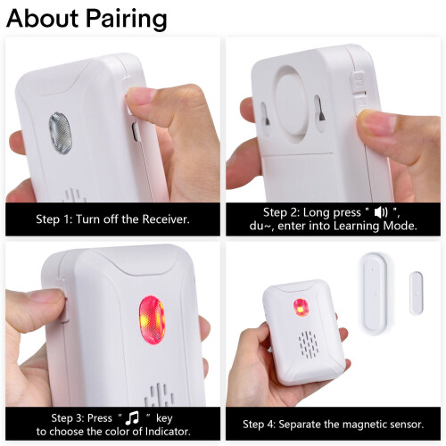 Wireless Door Sensor and Chime with 918 ft Range 36 Tones 2