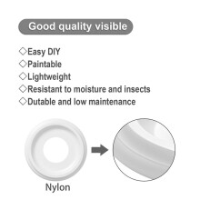 4Pack White Molded Nylon Ceiling Medallion for Light Fixtures and Ceiling Fans 10InOD X 4In ID X 1-2/8In P( To7-1/4In)