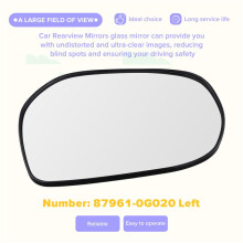 For Prado 2010-2013 2014 2015 2016- 2019 Car Mirrors Part Outer Rearview Side Mirror Lens 87961-0G020 Left