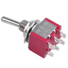 12Pcs AC 250V 2A 120V 5A Bornes A 6 Broches / OFF / DPDT Commutateurs A Bascule