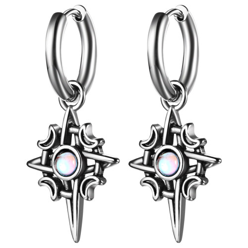 North Star Dangle Earring Stainless Steel Gothic Punk