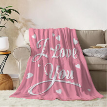 Valentine's Day Throw Blanket Pink Heart Design 60x80 inch