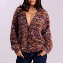 Women's V-Neck Fleece Cardigan Long Sleeve Fall Winter 2025