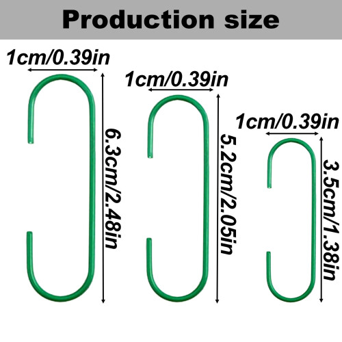 C-Shaped Christmas Ornament Hooks Green 100 Pcs 1