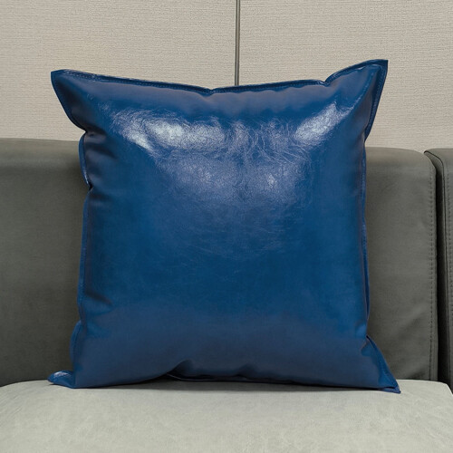Fodere per cuscini in similpelle blu navy, 45x45 cm, confezione da 2 1