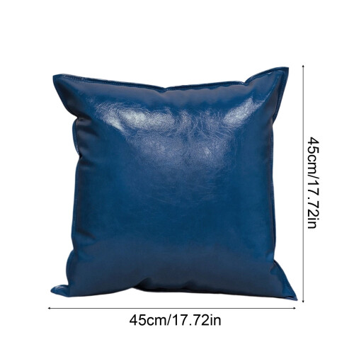 Fodere per cuscini in similpelle blu navy, 45x45 cm, confezione da 2 2