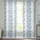 Sheer Curtains Blue Leaf Pattern Light Filtering Voile 1