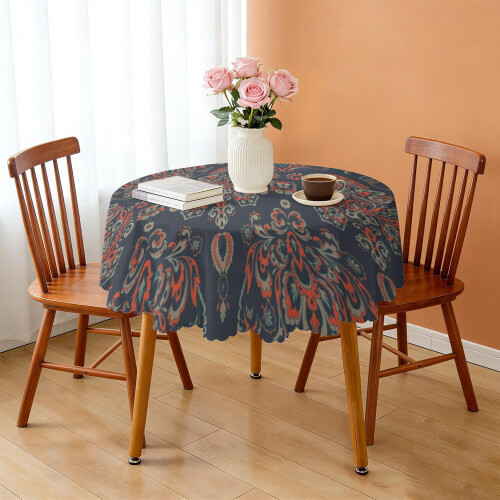 Στρογγυλό τραπεζομάντιλο Paisley Floral Vintage με διάμετρο 60 ιντσών 2