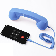Retro Bluetooth Phone Handset Blue Vintage Wired Receiver