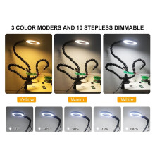 Desk Clamp PCB Holder Soldering Helping Hand Third Welding Station Flexible Arms LED Lamp Lighting Welding Tools
