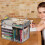 Clear Book Storage Box Transparent Foldable 15.0x9.4x12.6 in 4