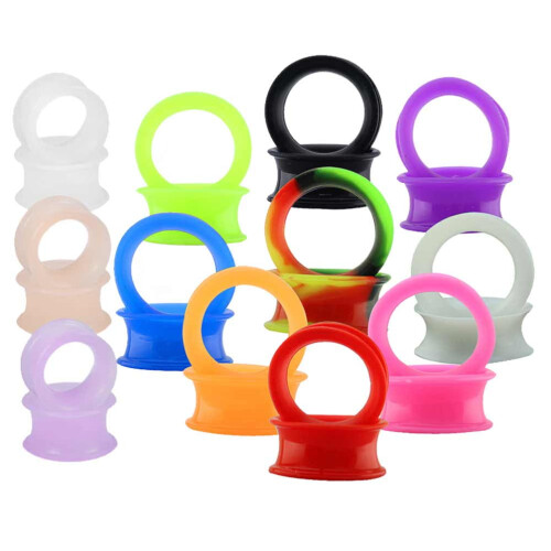 Double Flared Ear Plug Tunnel Soft Silicone 24 Pcs