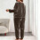 Women's Flannel Pajama Set Long Sleeve Plus Size 5