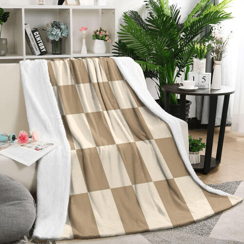 Geruite flanellen plaid 50x60 zwart 1
