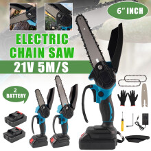Aggxpf Cordless Mini Chainsaw 6 inch with 2 Batteries