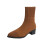 Women's Knitted Ankle Boots Brown Pointed Toe Elastic Mesh 1