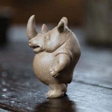 Chinese tea set decoration handmade rhino statue Yixing