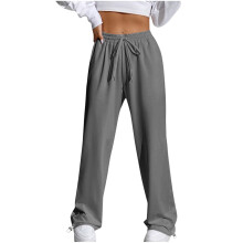 Women's Straight Wide Leg Jogger Pants with Elastic Waist