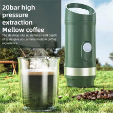 Bärbar Elektrisk Espressobryggare, Sladdlös med Heat Brew-Funktionalitet, Kompakt Enkopps Kaffemaskin
