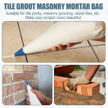 3 Pcs Tile Grout Masonry Mortar Bag with Brick Jointer and Pointers, Caulking Bag for Masonry Tile Installation