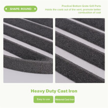 Cast Iron Bottom Fire Grate Round BBQ Grill Grate, High Heat Charcoal Plate Bottom Grate Grill Parts 11 Inch