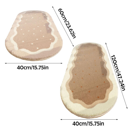 Χαλί Dorm Rug Οβάλ Χνουδωτό Χαλί Shag για Παιδικό Δωμάτιο/Νηπιαγωγείο 2