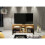 TV Unit 145cm Pulse - Oak & Black Matte Doors and LED Lights 5