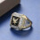 Flying Eagle Ring Yellow Gold Plated Rhinestone Band for Men 4