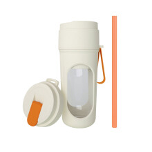 Mini Portable Blender 10.14 oz with Two Lids and Straw