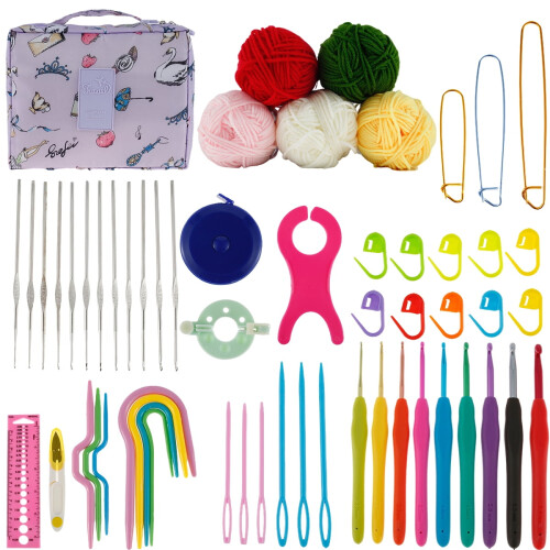 Crochet Hooks Kit Ergonomic Handles 59-Pc 1