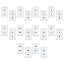 20 Pack 2 Port Ethernet Wall Plate, Cat6 Female to Female Wall Jack RJ45 Inline Coupler Wall Outlet, White
