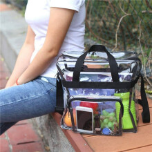 2X Sac Fourre-Tout Transparent, Bandoulière RéGlable et Haut Zippé, Sac Transparent de Sécurité pour Le  et la Salle de Sport, Parfait pour Le