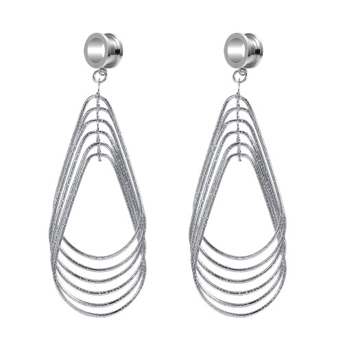 Ear Plug Tunnel Tassel Dangle Jewelry 2 Pcs