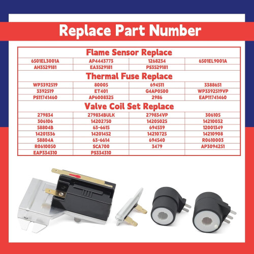 Συγκρότημα αισθητήρα φλόγας για LG Whirlpool Kenmore Maytag Gas 2