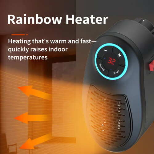 Wall Space Heater Electric Plug-in 3S Fast Heating 2 Pack 1