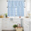 Easter Kitchen Curtains Set Blue White Buffalo Plaid 3-Piece 3